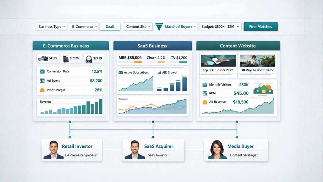 Selling Ecommerce Websites vs SaaS vs Content Sites: Platform Fit Explained